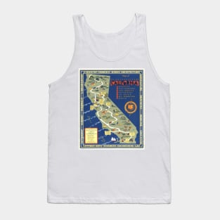 CALIFORNIA University map MAP Berkeley dorm decor graduate Tank Top